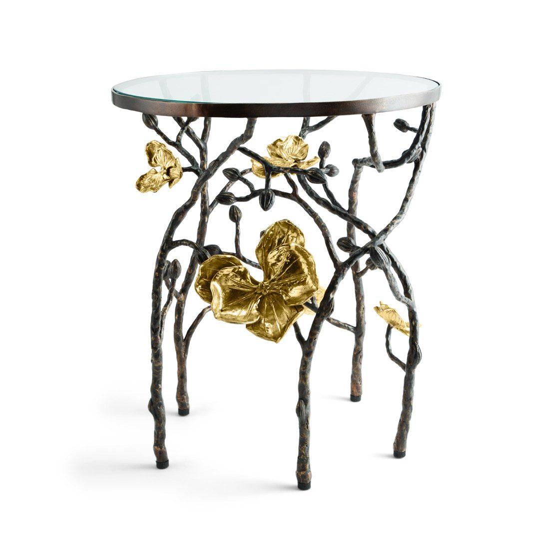 Gold Orchid Accent Table