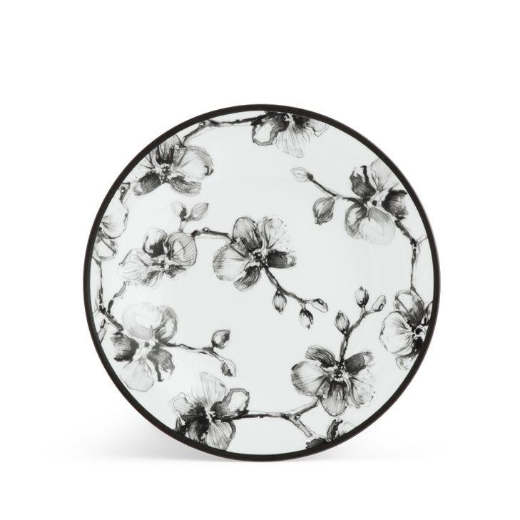 Porcelain Black Orchid Salad Plate