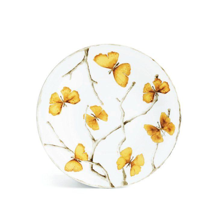 Porcelain Butterfly Ginkgo Gold Salad Plate