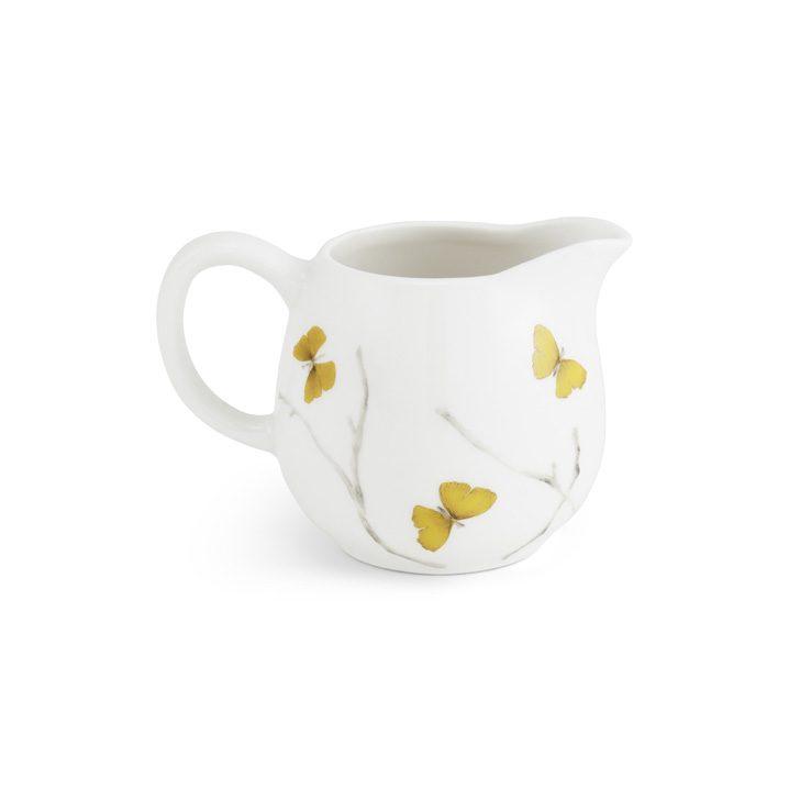 Porcelain Butterfly Ginkgo Gold Demitasse Set & Stand