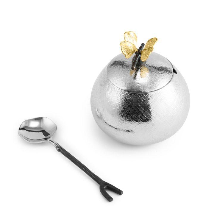 Butterfly Ginkgo Pot w/ Spoon