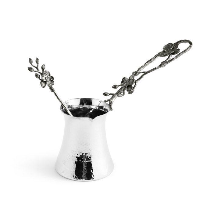 Black Nickelplate Black Orchid Medium Coffee Pot & Spoon