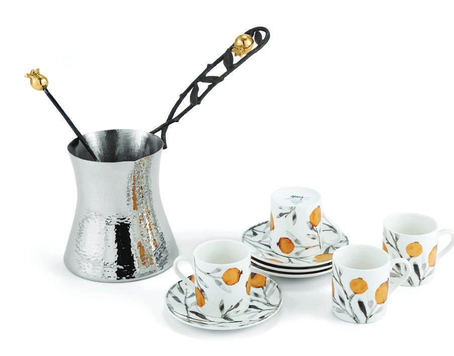 Pomegranate Coffee Pot & Demitasse Set