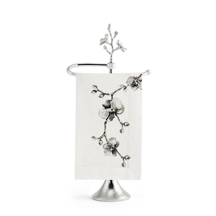 White Orchid Fingertip Towel Stand