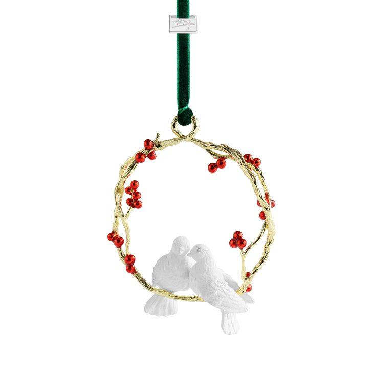 Metallic Hand Paint Turtle Dove Ornament
