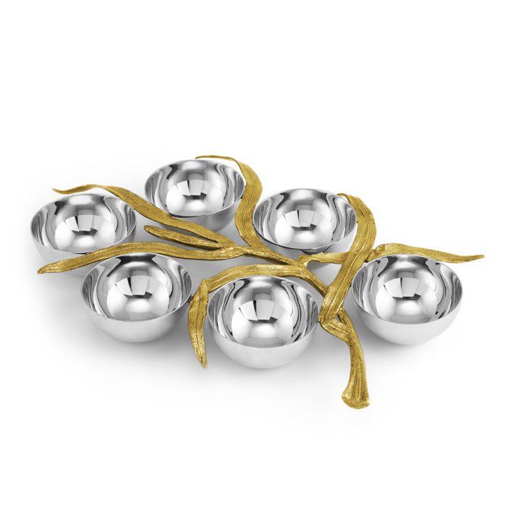 Enamel NEW White Orchid Menorah