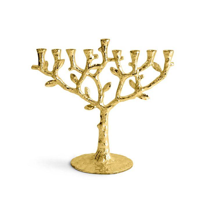 Tree of Life Gold Menorah