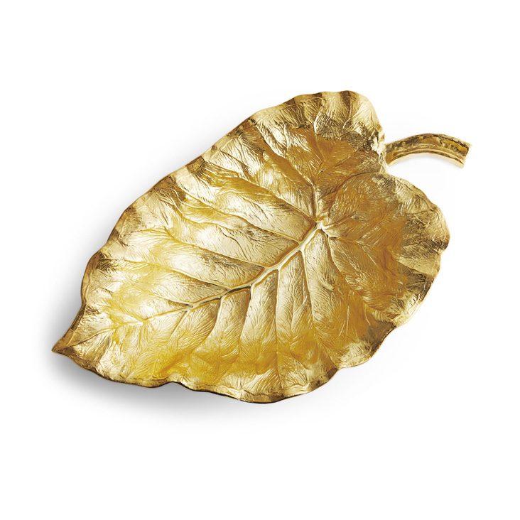 Clear Enamel New Leaves Elephant Ear Large Serving Bowl