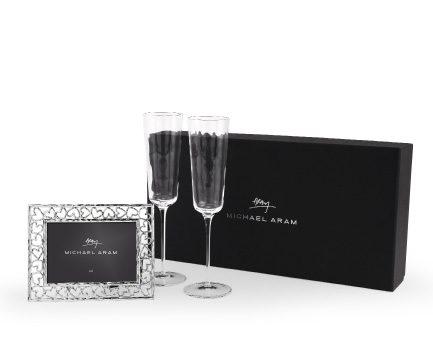 Reflective Champagne Flute & Heart Frame Packaged Gift Set