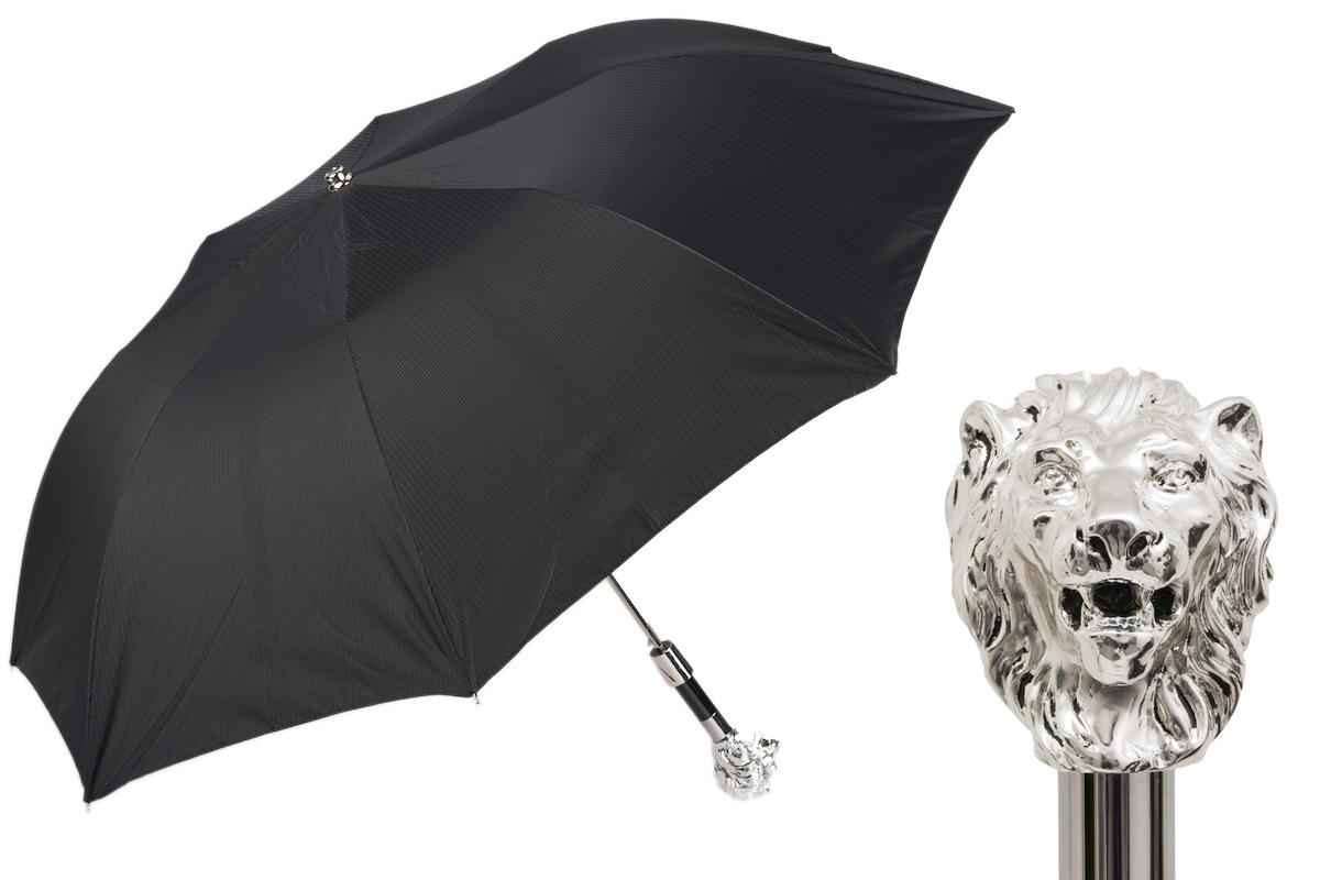 64 6768-1 W37 - Silver Lion Folding Umbrella