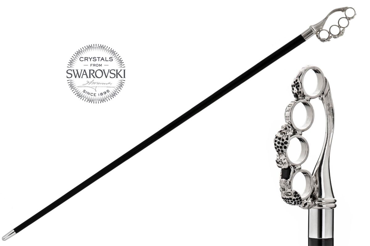 ba W84 - Brass Knuckle Cane with Swarovski® Crystals